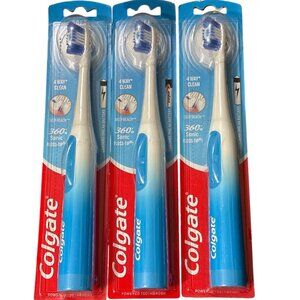 Colgate 360 Sonic Floss-Tip Battery Toothbrush 3-Pack Deep Clean Oral Care